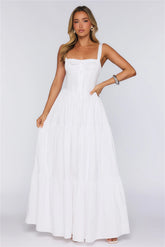 Fashion Snap Maxi Dress White