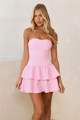 Memory Of Love Strapless Mini Dress Pink