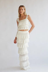 Colette Crochet Top and Ivory Maxi Skirt Set