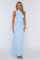 Radiant Petal Maxi Dress Blue