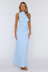 Radiant Petal Maxi Dress Blue