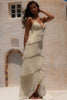 vanilla georgette hand embellished tiered maxi dress - limited edition