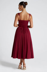Natassia Midi Dress - Berry