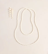 Double Take Pearl Necklace And Earring Set