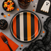 Boo Bash Striped Lunch Plates, 9in, 8ct
