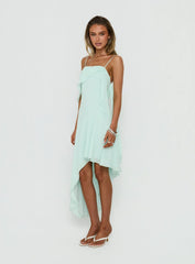 Massey Bust Draping Low Back Midi Dress Aqua