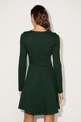 Forever Chic Dark Green Long Sleeve Dress