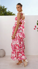 Odilia Maxi Dress - Pink/White Floral