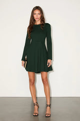 Forever Chic Dark Green Long Sleeve Dress