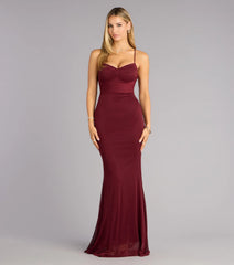 Khloe Mesh Lace-Up Mermaid Formal Dress