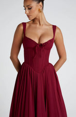 Natassia Midi Dress - Berry