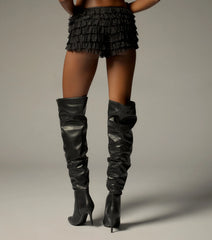 Sparkle Muse Rhinestone Ruffle Shorts