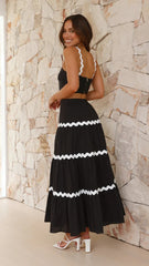 Hazel Blues® | Contrast Trim Cami and Maxi Skirt Set