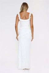 Golden Dusk Lace Maxi Dress White