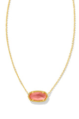 ELISA PENDANT NECKLACE GOLD CORAL PINK MOTHER OF PEARL 