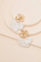 Sheena Ivory Flower Statement Earrings