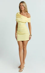 Asymmetrical Sleeve Dress in Yellow