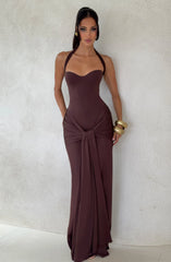 Gia Maxi Dress - Plum Brown