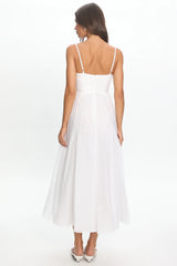 Dulce Scoop Neck Midi Dress White