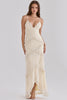 vanilla georgette hand embellished tiered maxi dress - limited edition