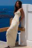 vanilla georgette hand embellished tiered maxi dress - limited edition