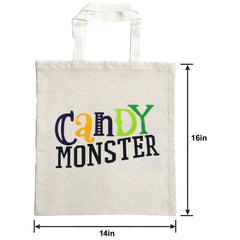 Candy Monster Cotton Tote Treat Bag, 14in x 16in