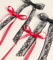 Knot Your Average Lace And Ribbon Hair Bow Set