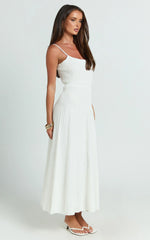 Panelled Knit Dress in White