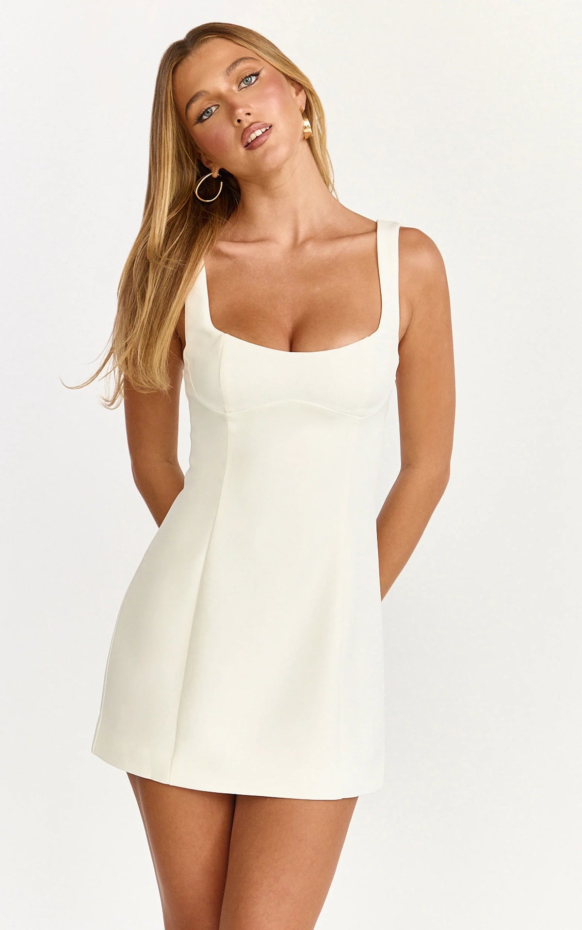 Panel Dress in White