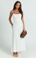 Panelled Knit Dress in White