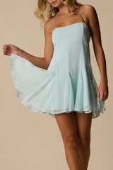 Sophrina Mint Blue Halter Mini Dress