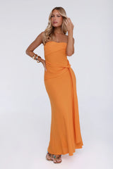 Starlit Rush Strapless Maxi Dress Orange
