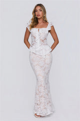 Written In Love Lace Top White
