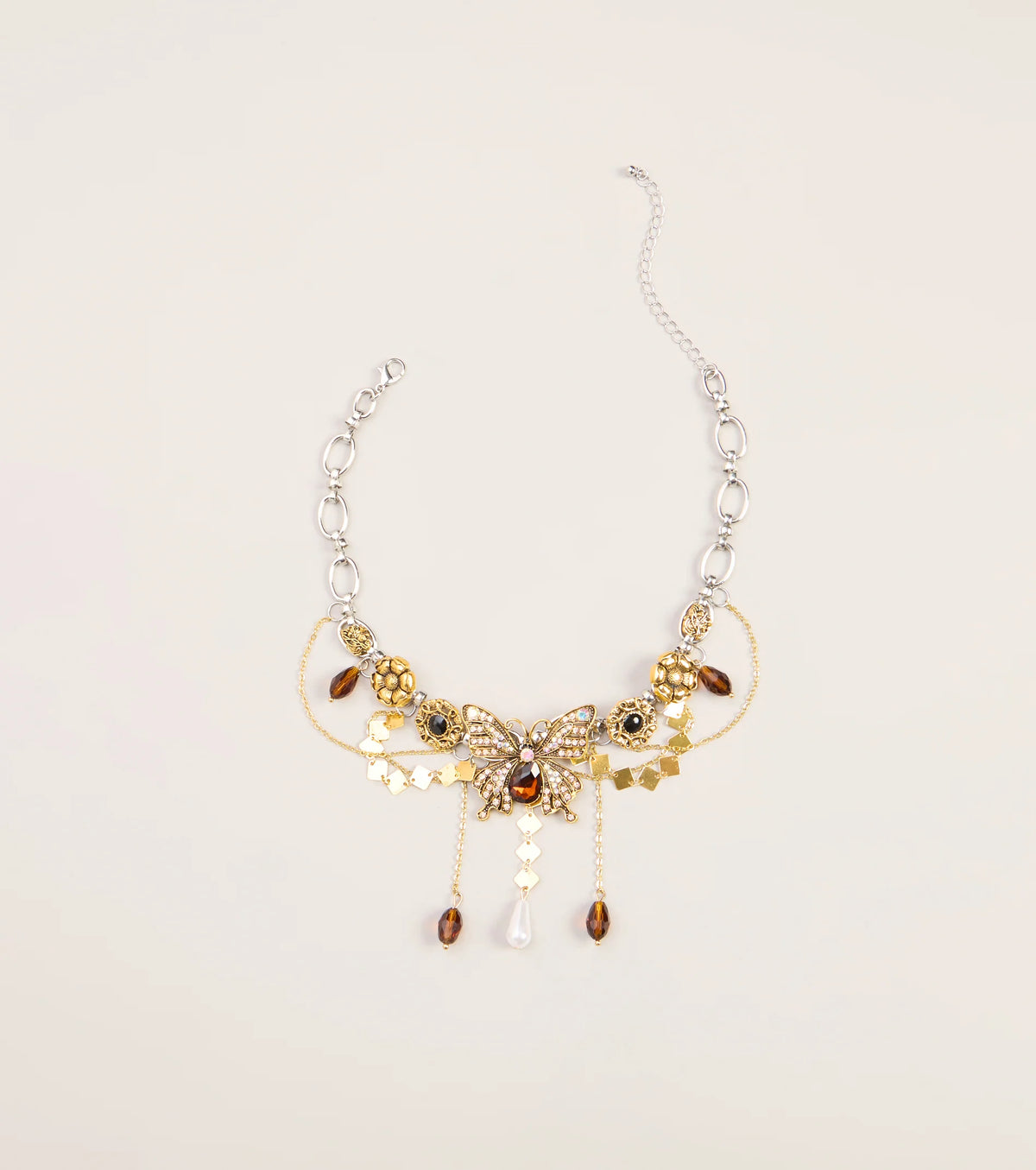Wildly Adorned Butterfly Statement Necklace