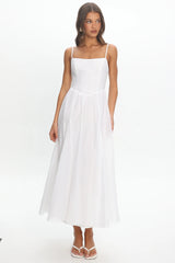 Dulce Scoop Neck Midi Dress White