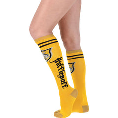 Adult Yellow & Black Hufflepuff Knee-High Socks - Harry Potter
