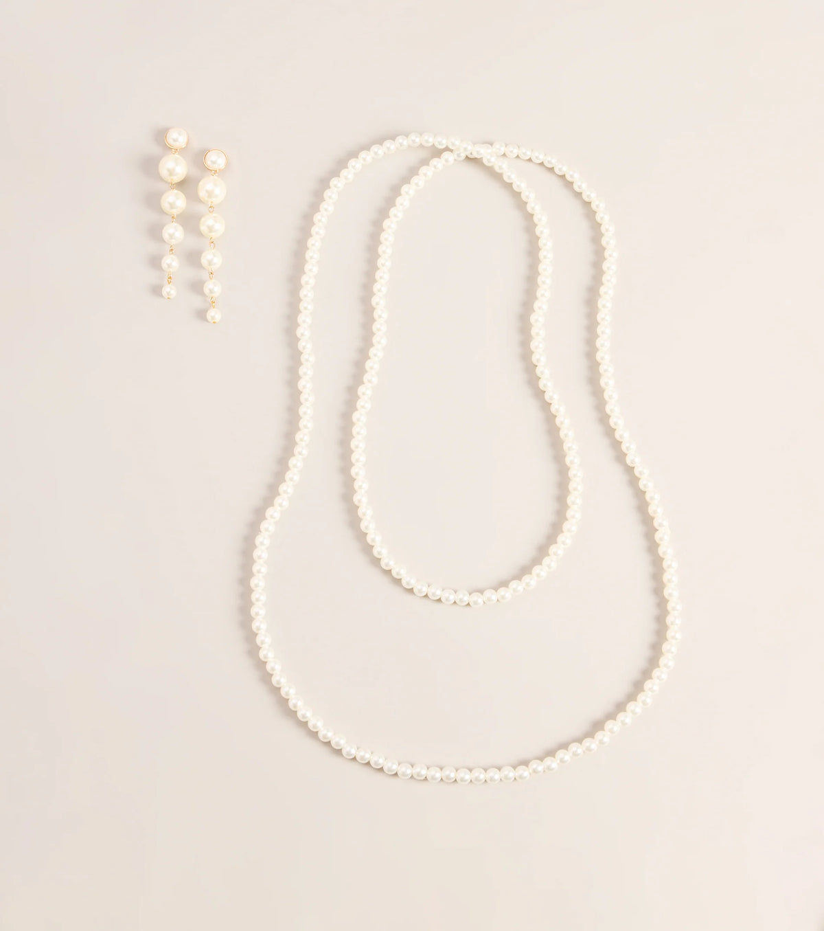Double Take Pearl Necklace And Earring Set