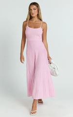 Panelled Knit Dress in Pale Pink