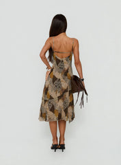 Araliza Hanky Hem Midi Dress Animal