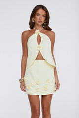 Aurora Jasmine Mini Skirt Lemon