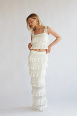 Colette Crochet Top and Ivory Maxi Skirt Set