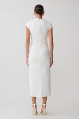 Lorena Cotton Midi Dress - White
