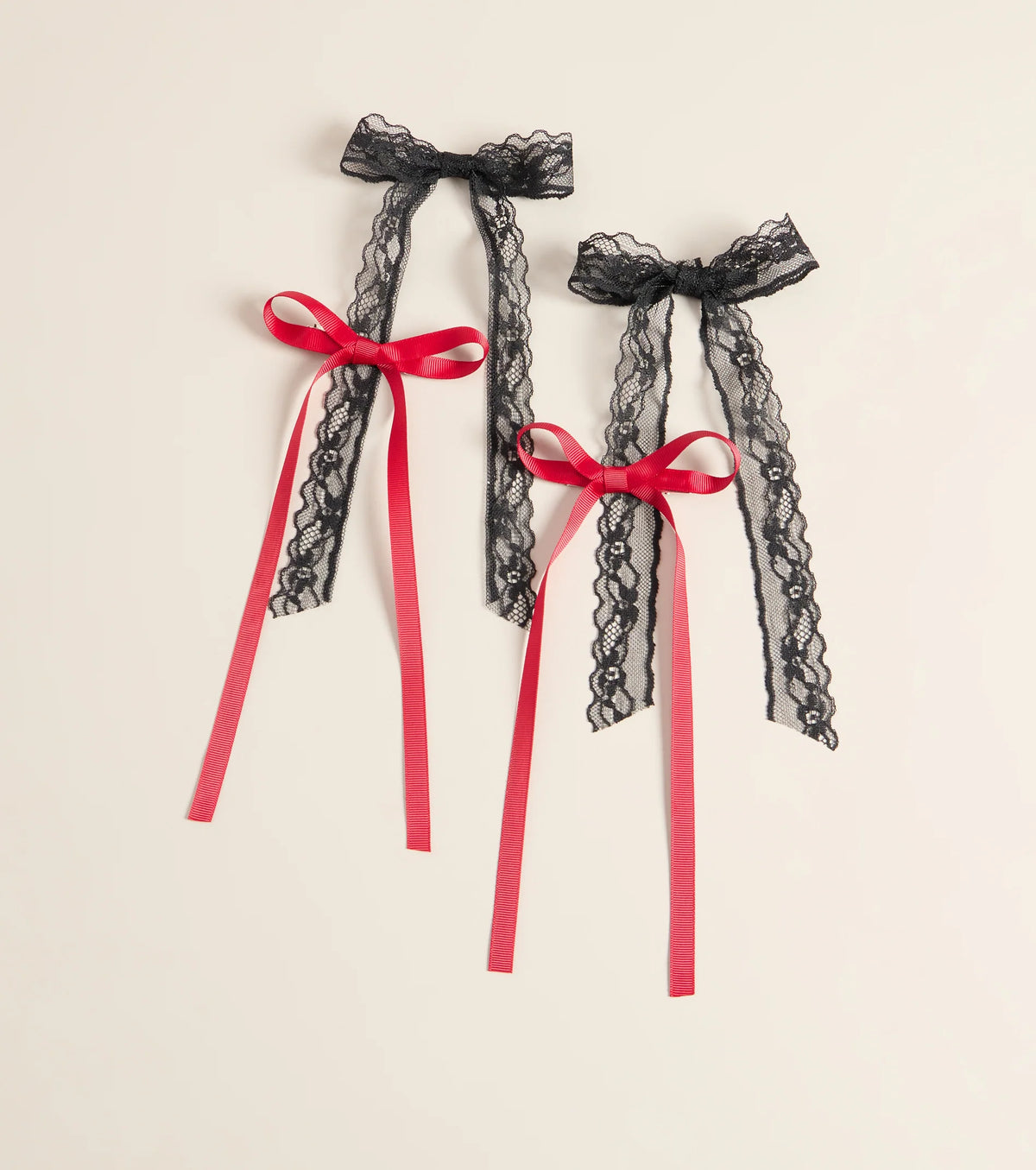 Knot Your Average Lace And Ribbon Hair Bow Set