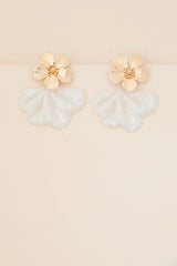 Sheena Ivory Flower Statement Earrings