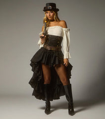 Steampunk Western Outlaw Six-Piece Costume Set