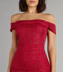 Alina Glitter Off-The-Shoulder Mermaid Formal Dress