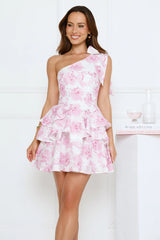 Luxe Enchant One Shoulder Mini Dress Lilac