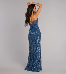 Shirley Sequin Corset Lace-Up Formal Dress