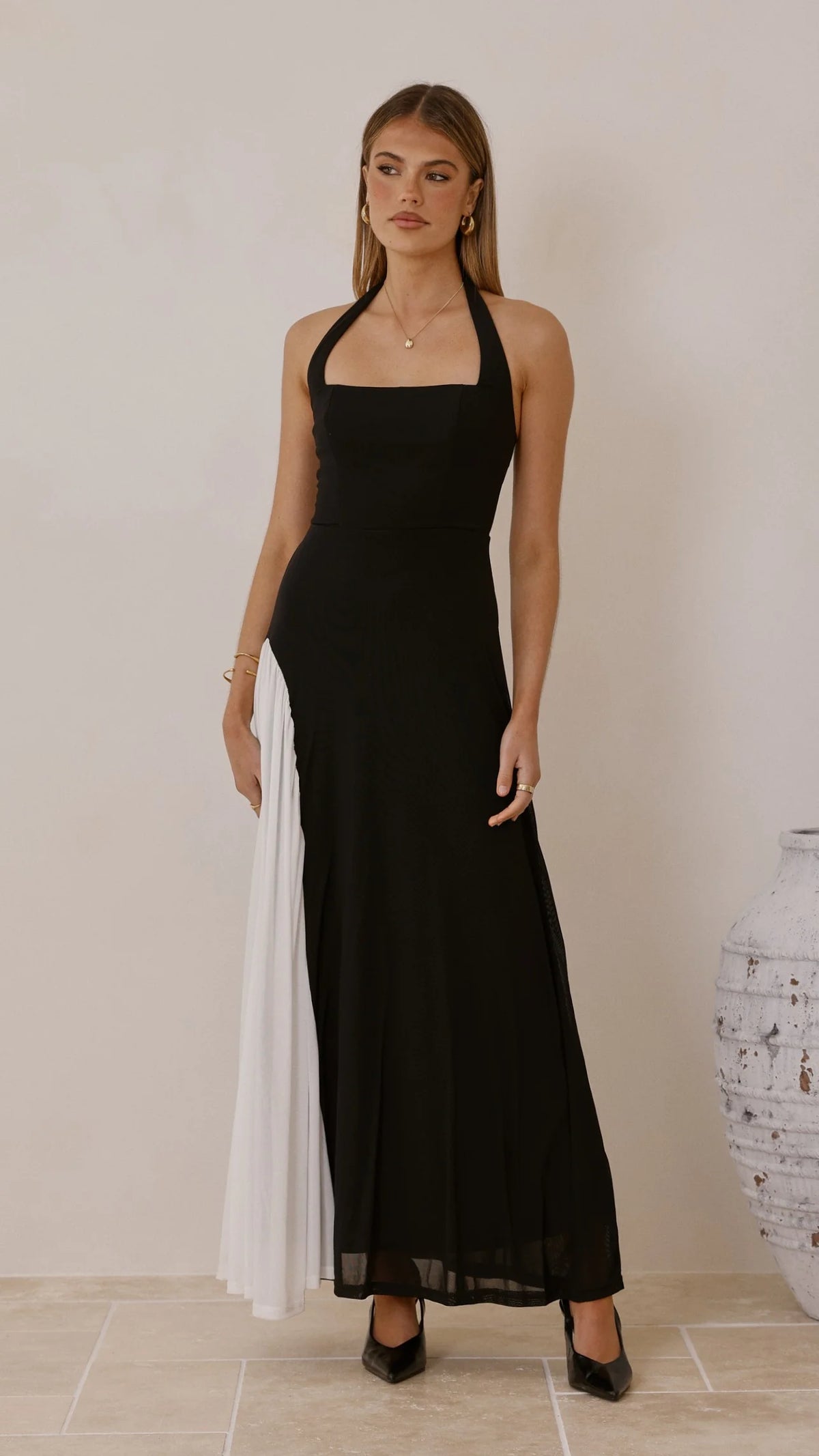 Cia Maxi Dress - Black/White