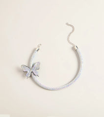 Flutter Effect Rhinestone Butterfly Collar Necklace